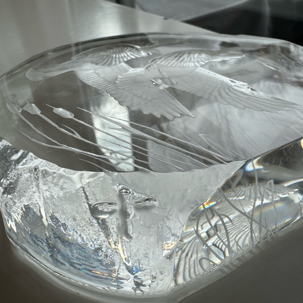 Crystal Flying Goose Paperweight - Picture 9 of 14